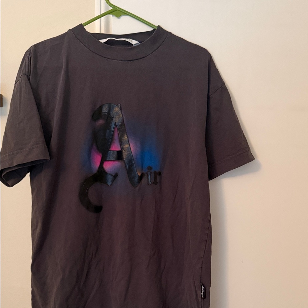 Air Graphic Logo Tee in Charcoal with Pink & Blue Accents